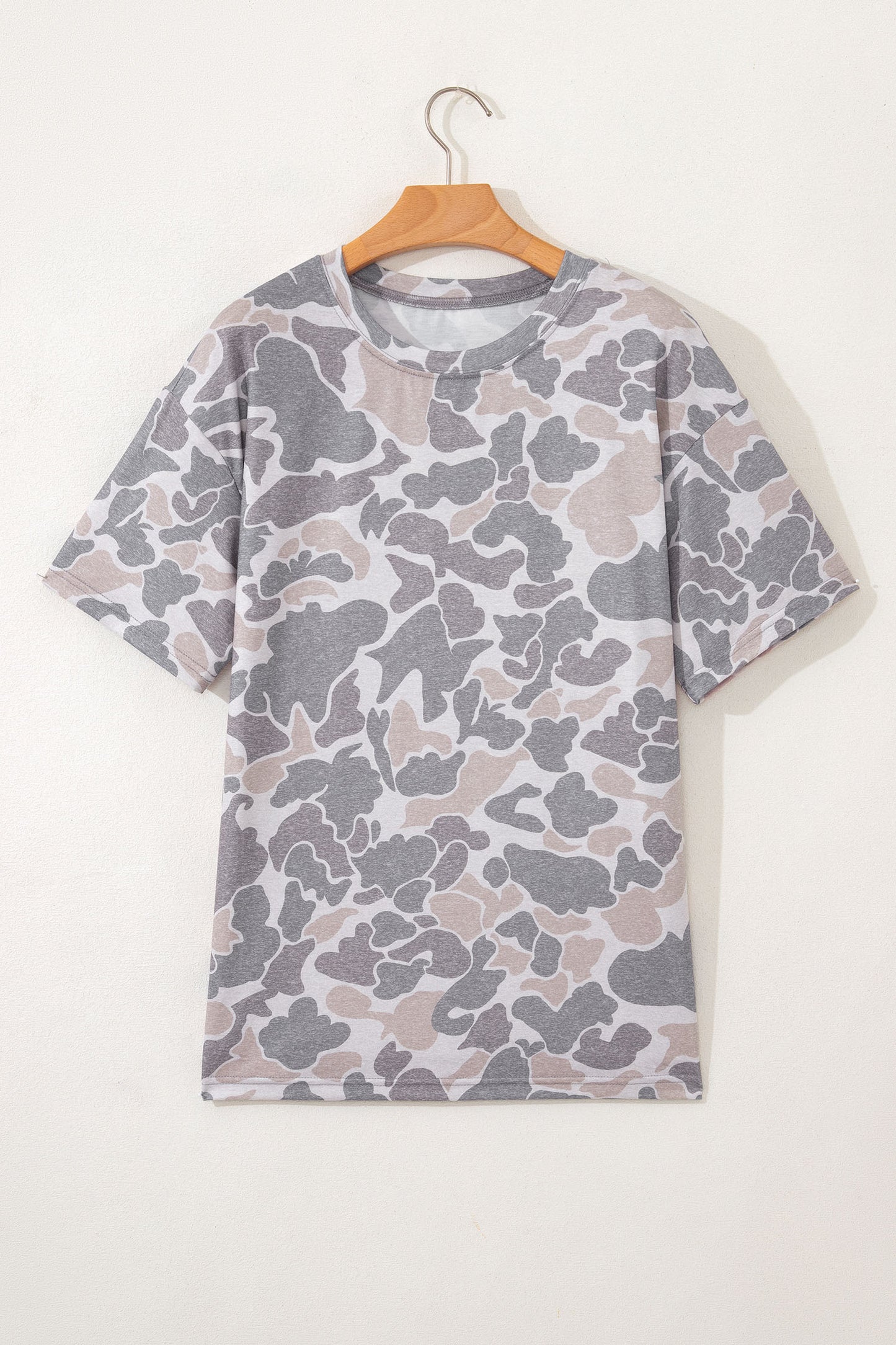 Multicolour Retro Camouflage Print Womens Casual T Shirt  Shop One Place