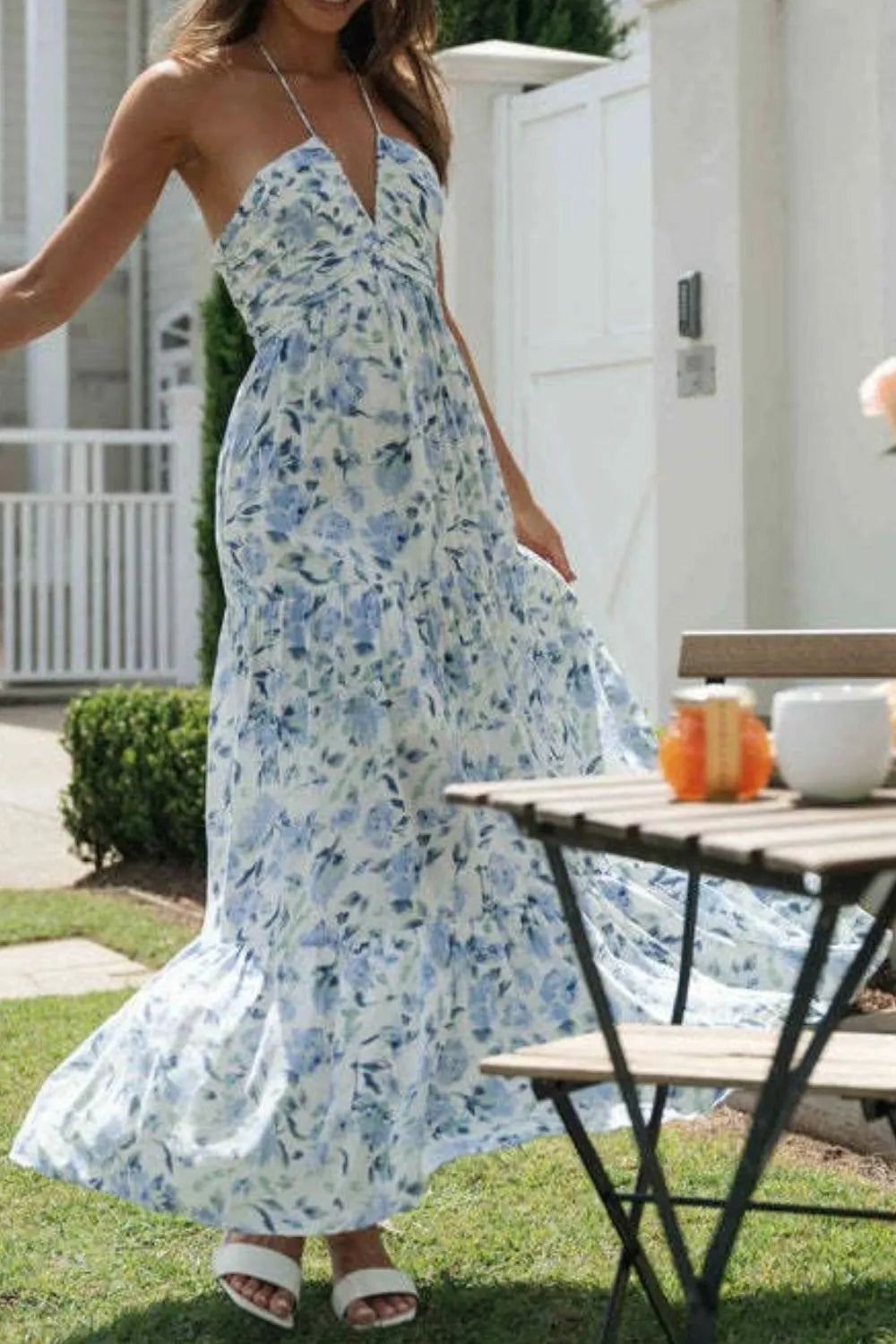 Printed Halter Neck Cami Dress  Shop One Place