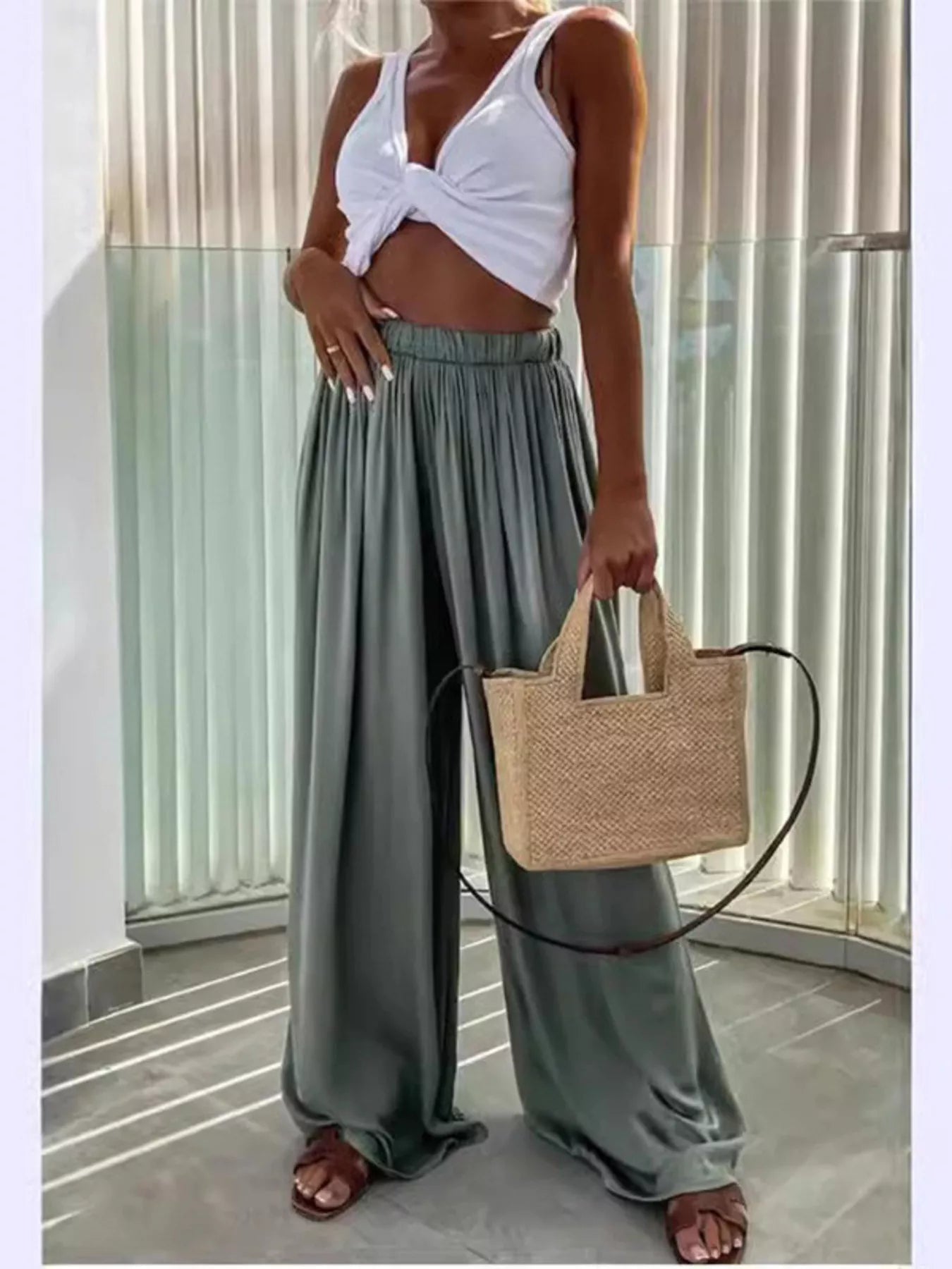 Wide-Leg Flowy Pants  Shop One Place