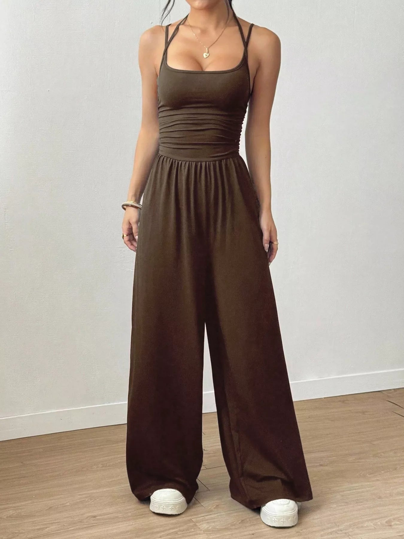 Spaghetti Strap Wide Leg Jumpsuit  Shop One Place