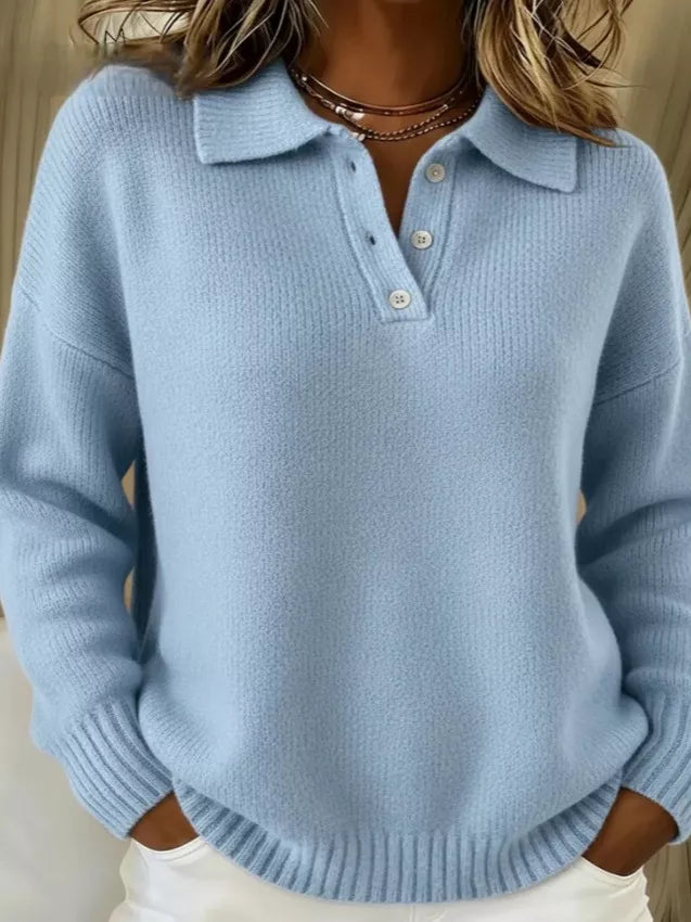 Full Size Button Detail Dropped Shoulder Sweater Plus Size  Shop One Place
