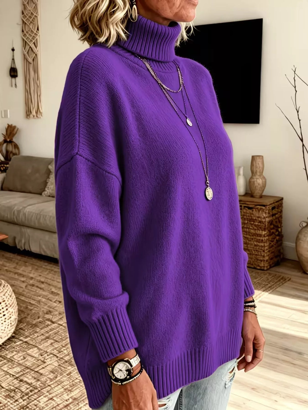 Women's Oversized Turtleneck Sweater – view 7