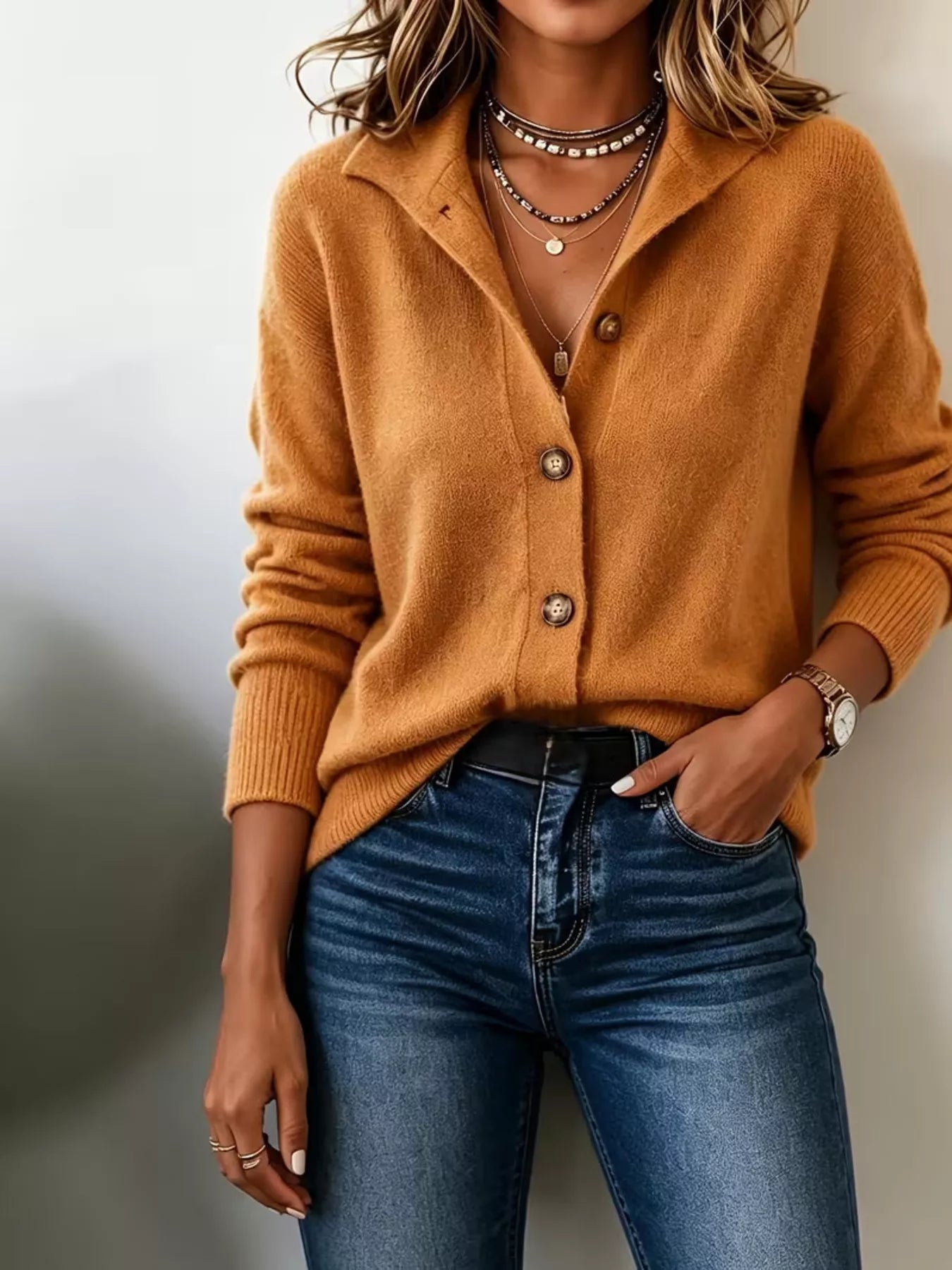 Button-Down Knit Cardigan  Shop One Place