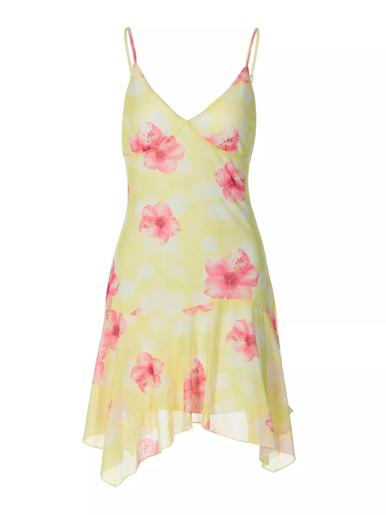 Sheer Floral Print Sleeveless Asymmetrical Mini Dress  Shop One Place
