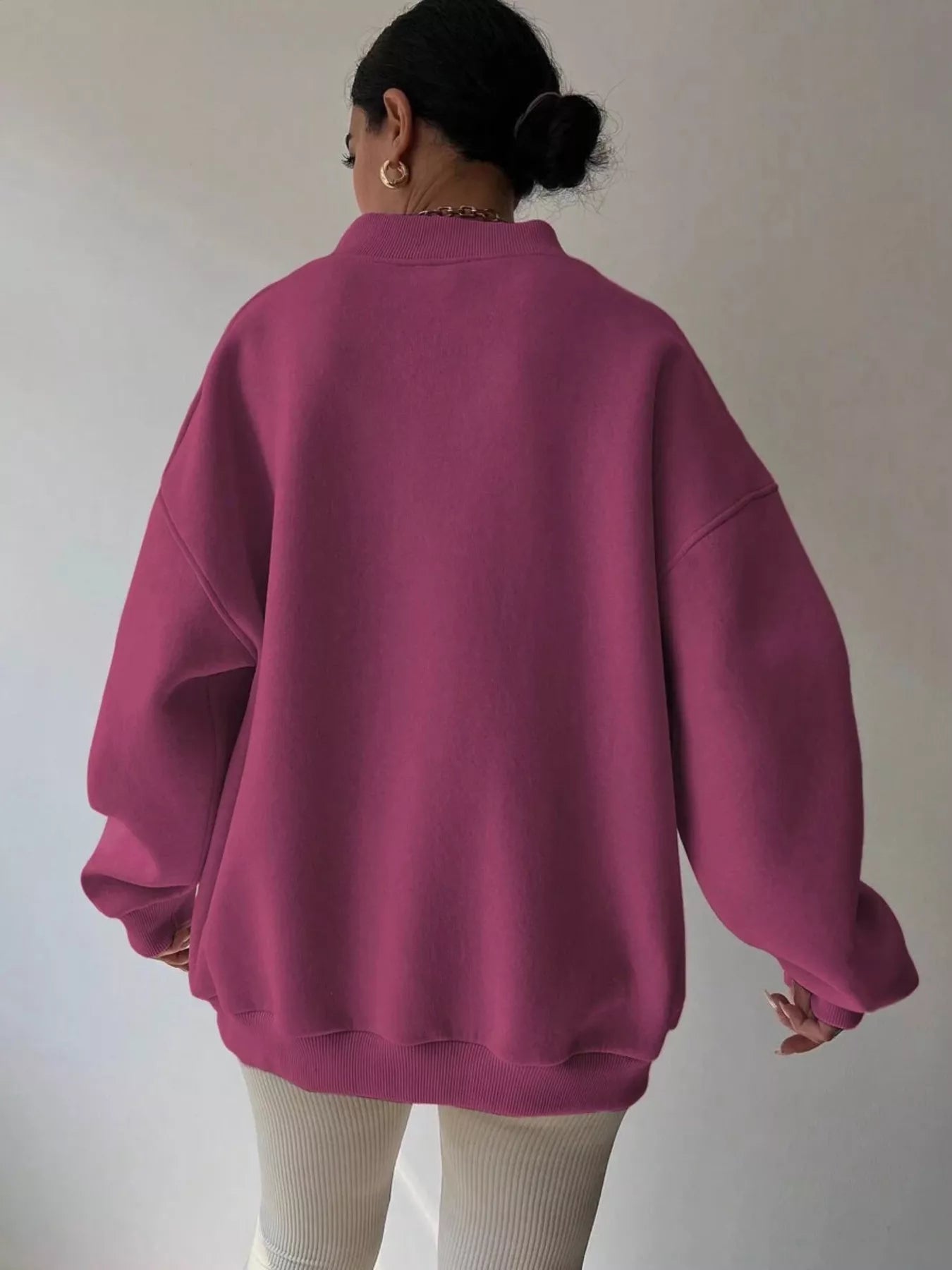 Dropped Shoulder Long Sleeve Oversized Sweatshirt  Shop One Place