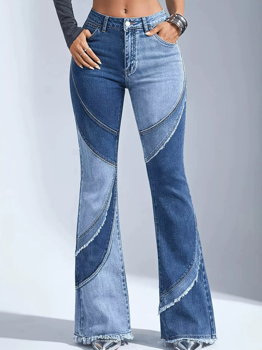Frayed Hem Flare Jeans  Shop One Place