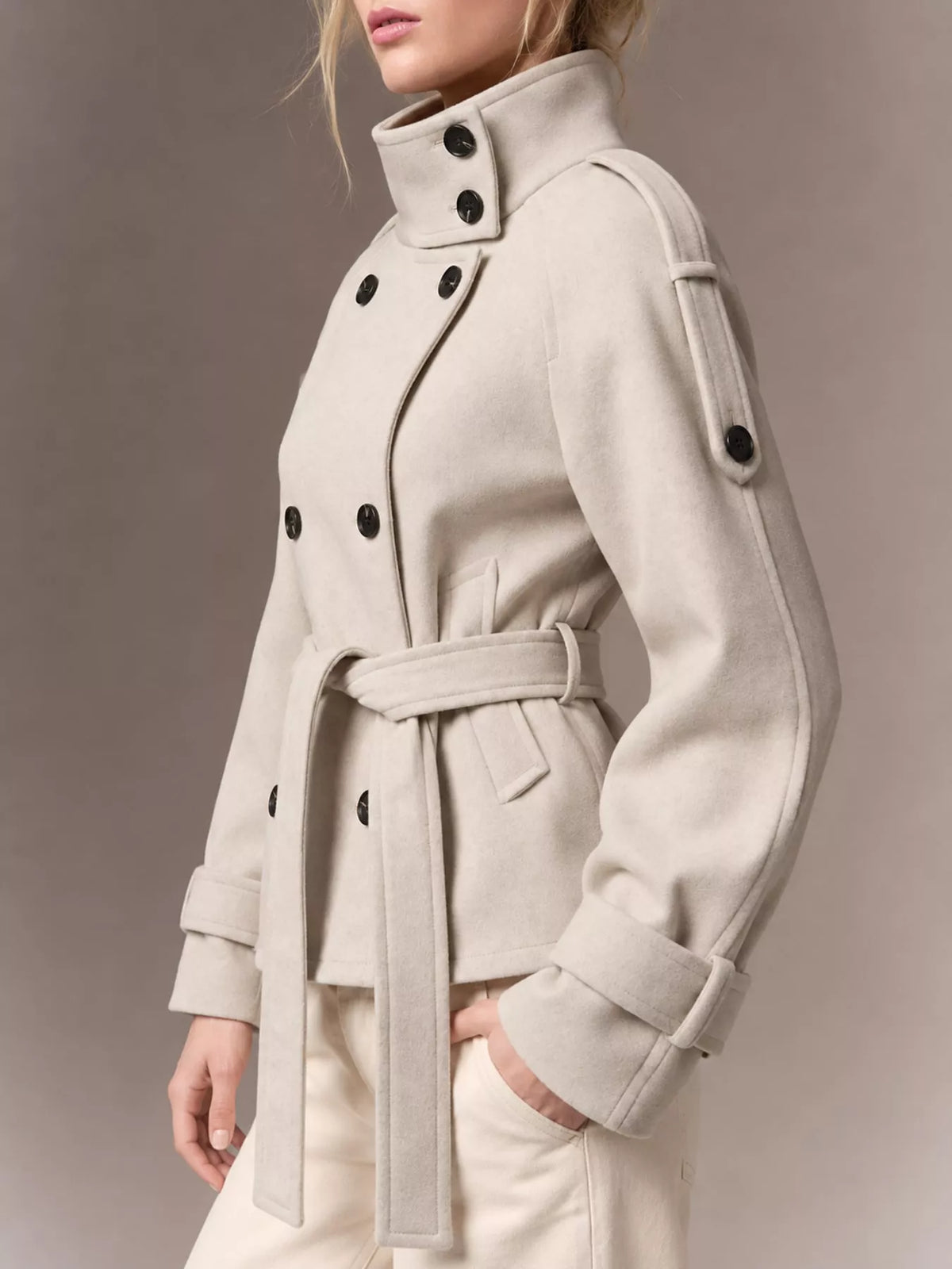 Women's Double-Breasted Belted Coat – view 3