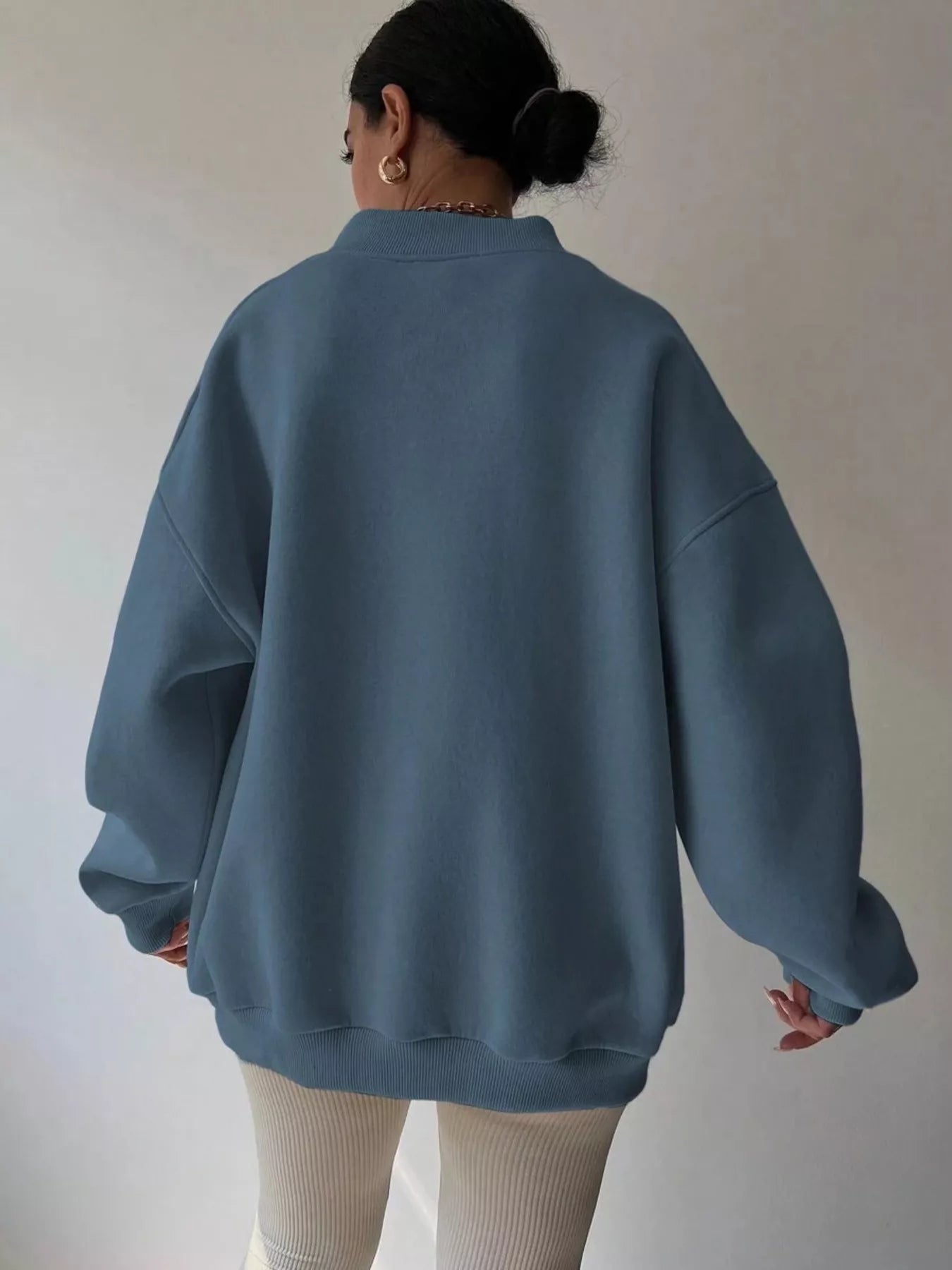 Dropped Shoulder Long Sleeve Oversized Sweatshirt  Shop One Place