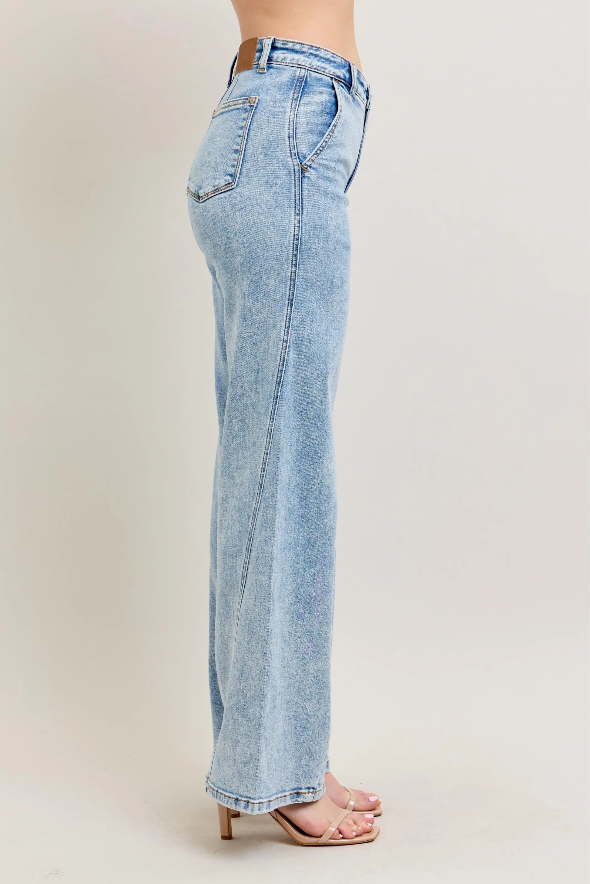 Judy Blue Full Size High Waist Wide Leg Jeans with Skewed Inseam Plus Size  Shop One Place