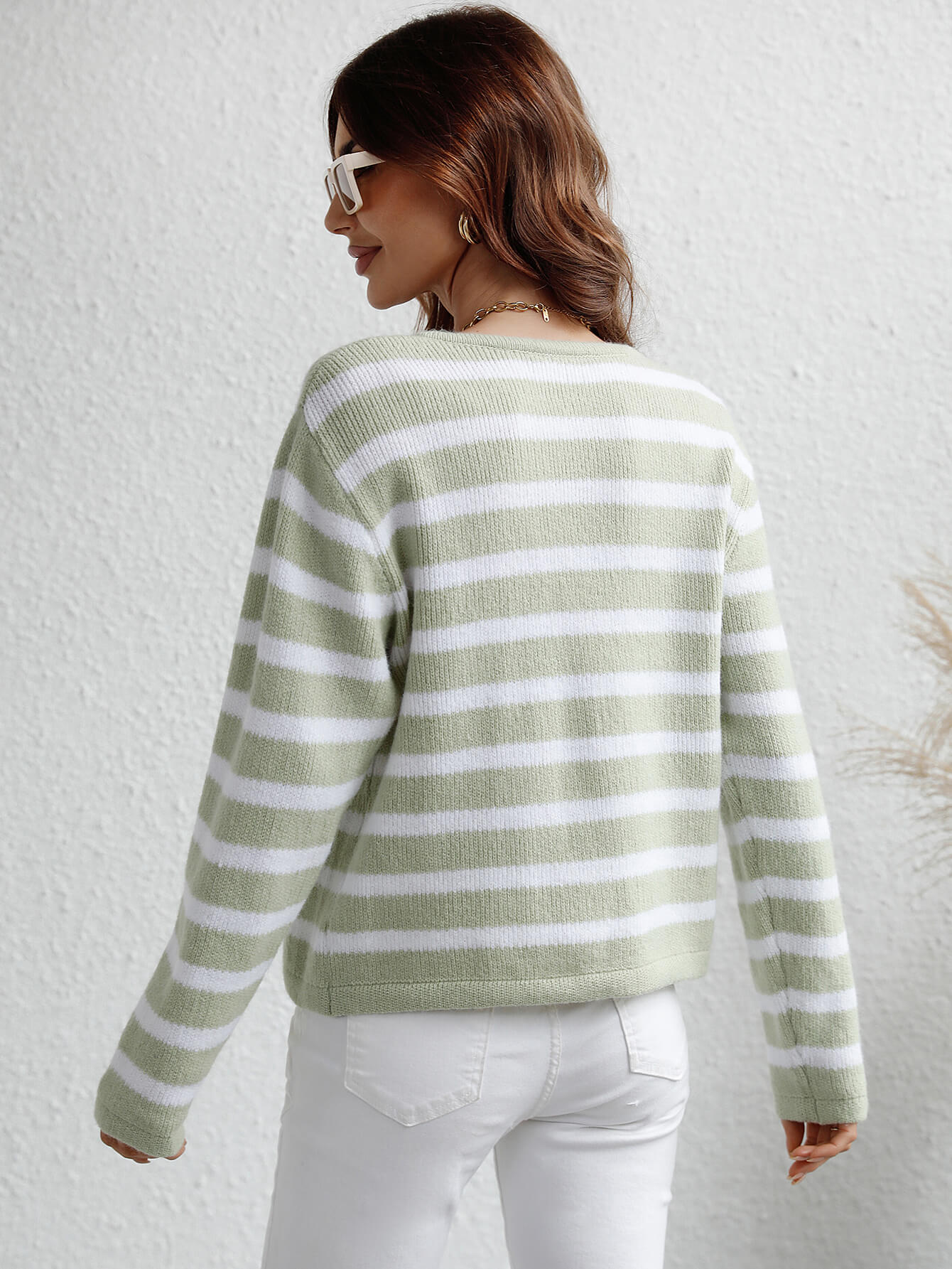 Woven Right Striped Button Front Cardigan  Shop One Place