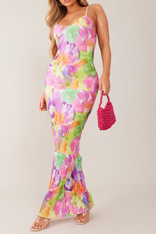 Backless Printed Maxi Cami Dress  Shop One Place