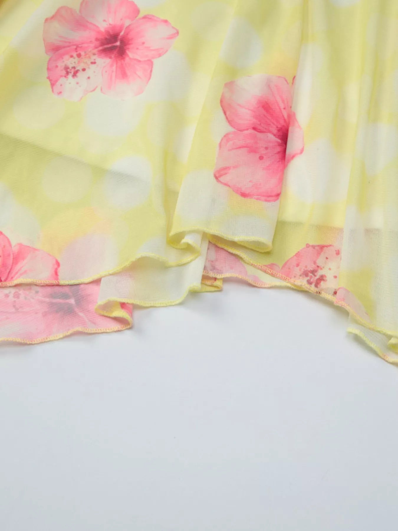 Sheer Floral Print Sleeveless Asymmetrical Mini Dress  Shop One Place