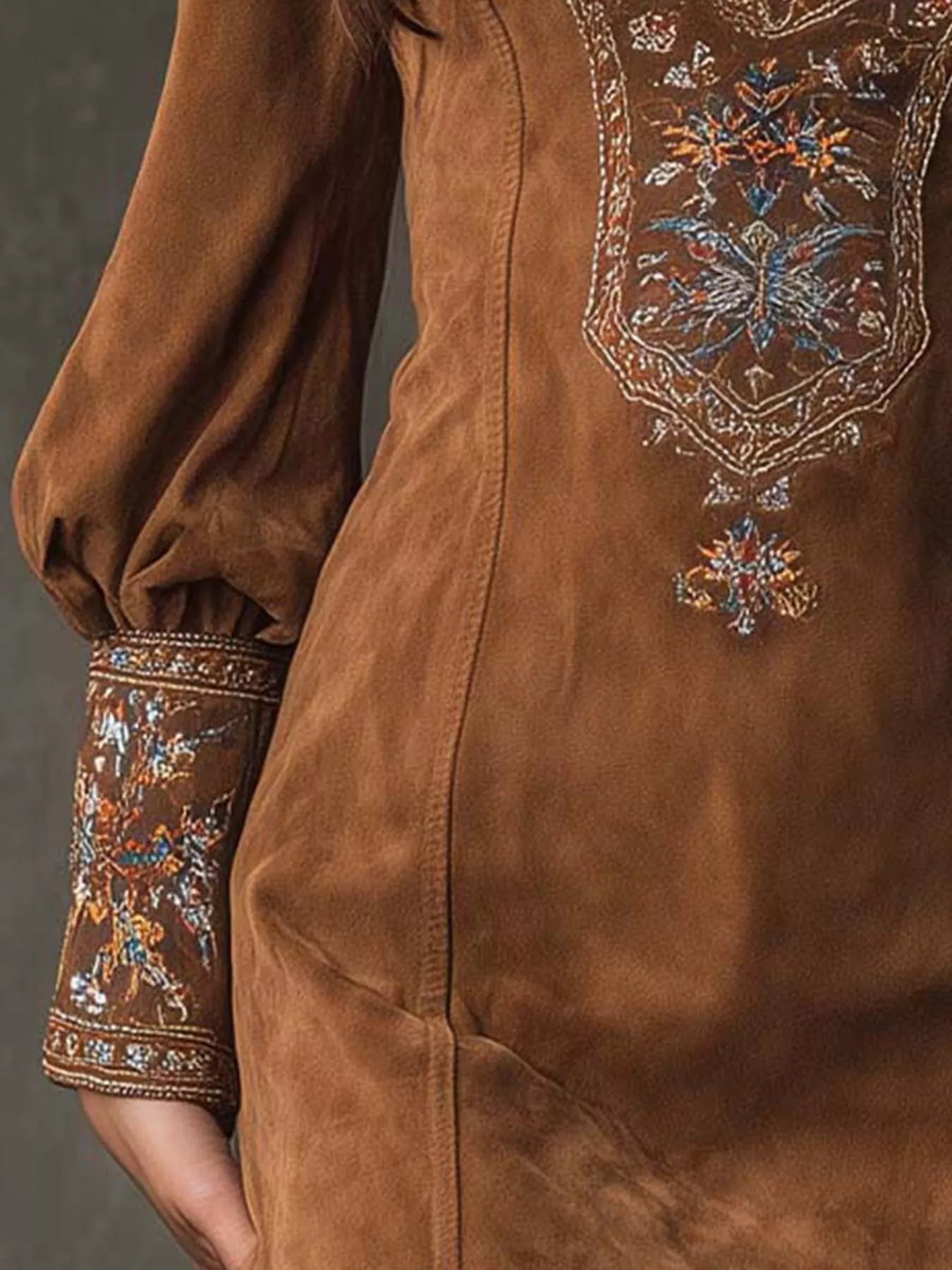 Embroidered Lantern Sleeve Mini Dress  Shop One Place