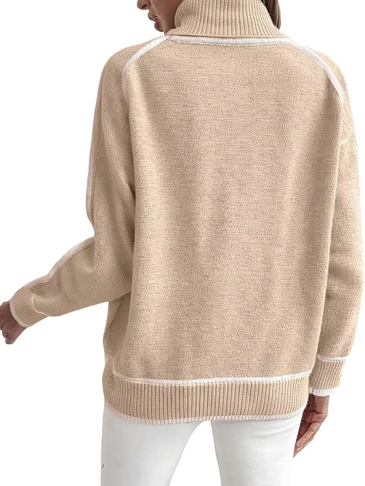 Women's Contrast Trim Turtleneck Sweater – view 12