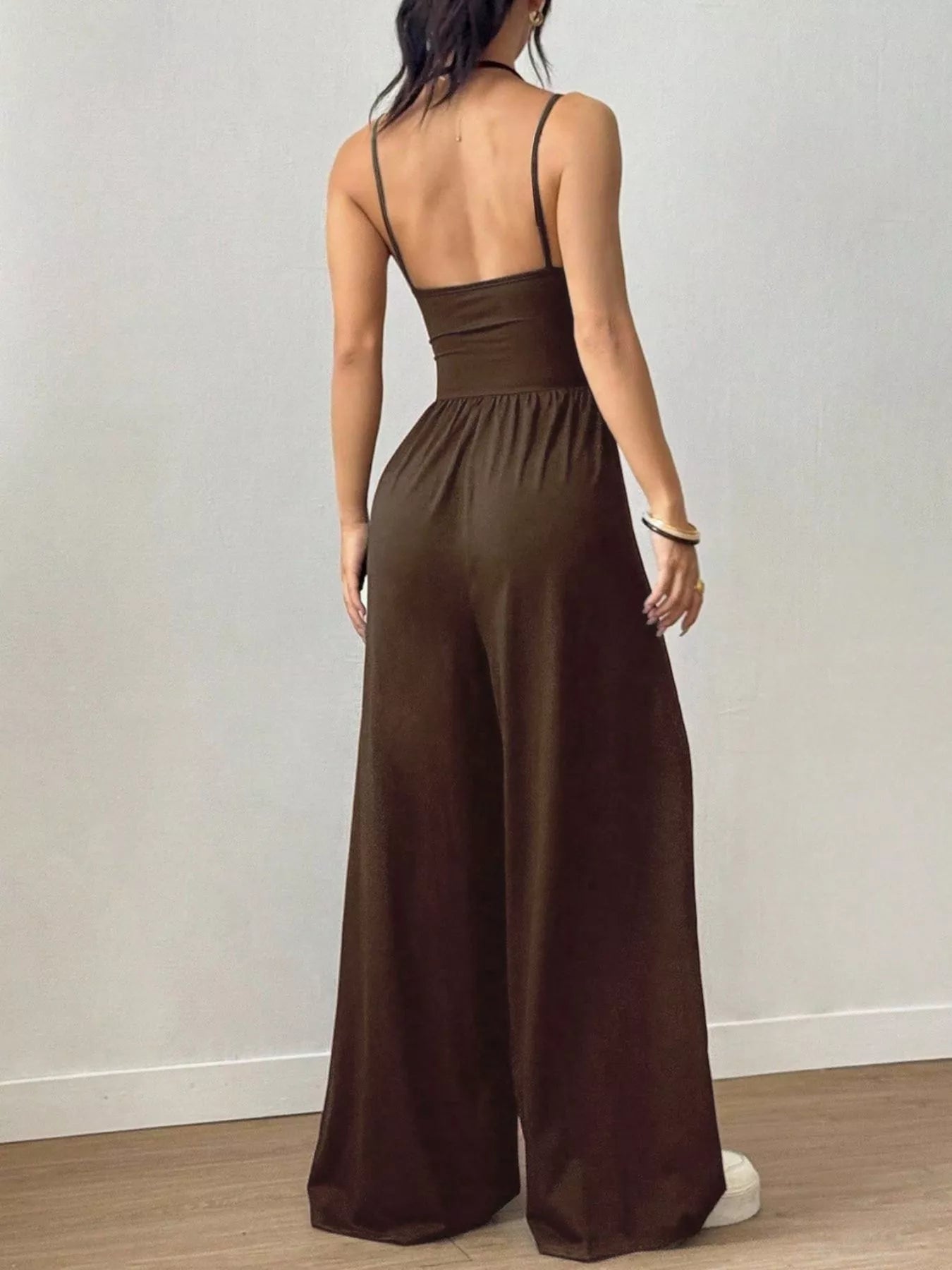 Spaghetti Strap Wide Leg Jumpsuit  Shop One Place