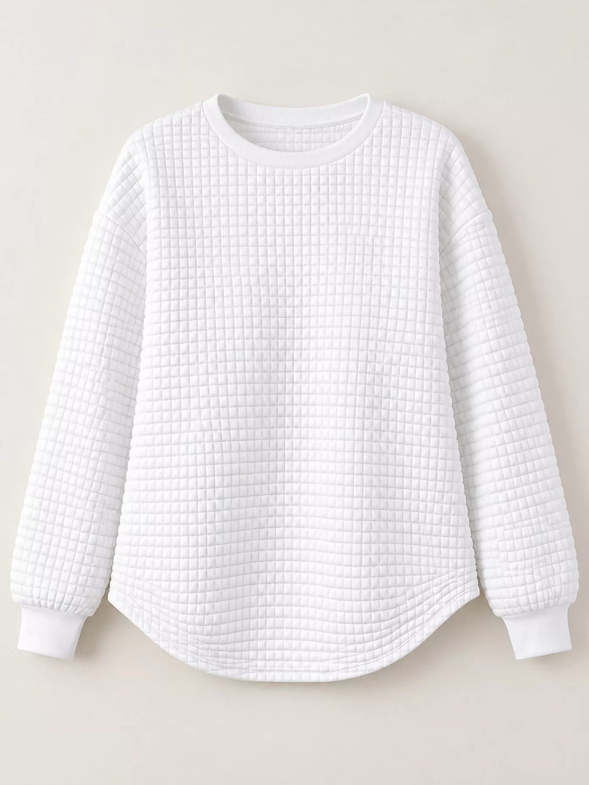 Women's Plus Size Waffle Knit Crew Neck Sweatshirt – view 6