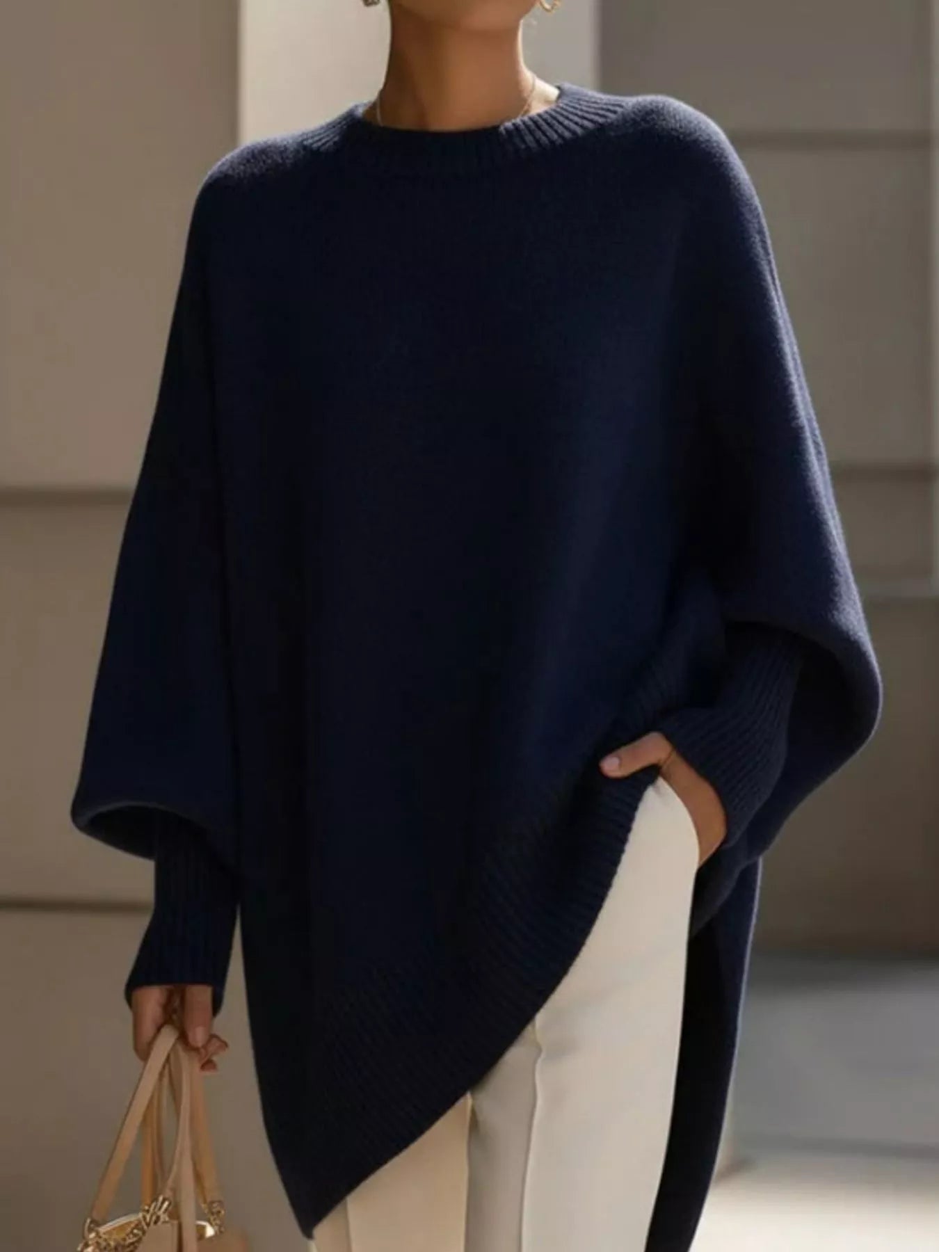 Oversized Batwing Sleeve Knit Sweater  Shop One Place