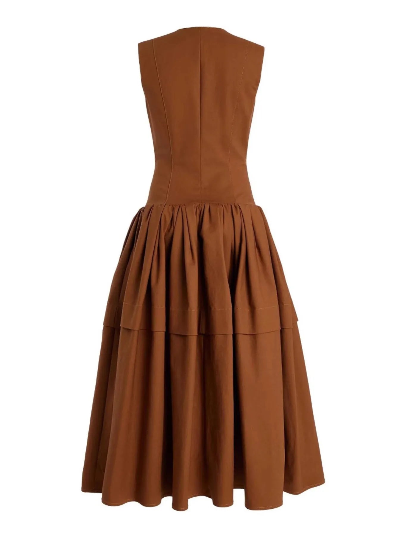 Zip Front Round Neck Sleeveless Dress  Shop One Place