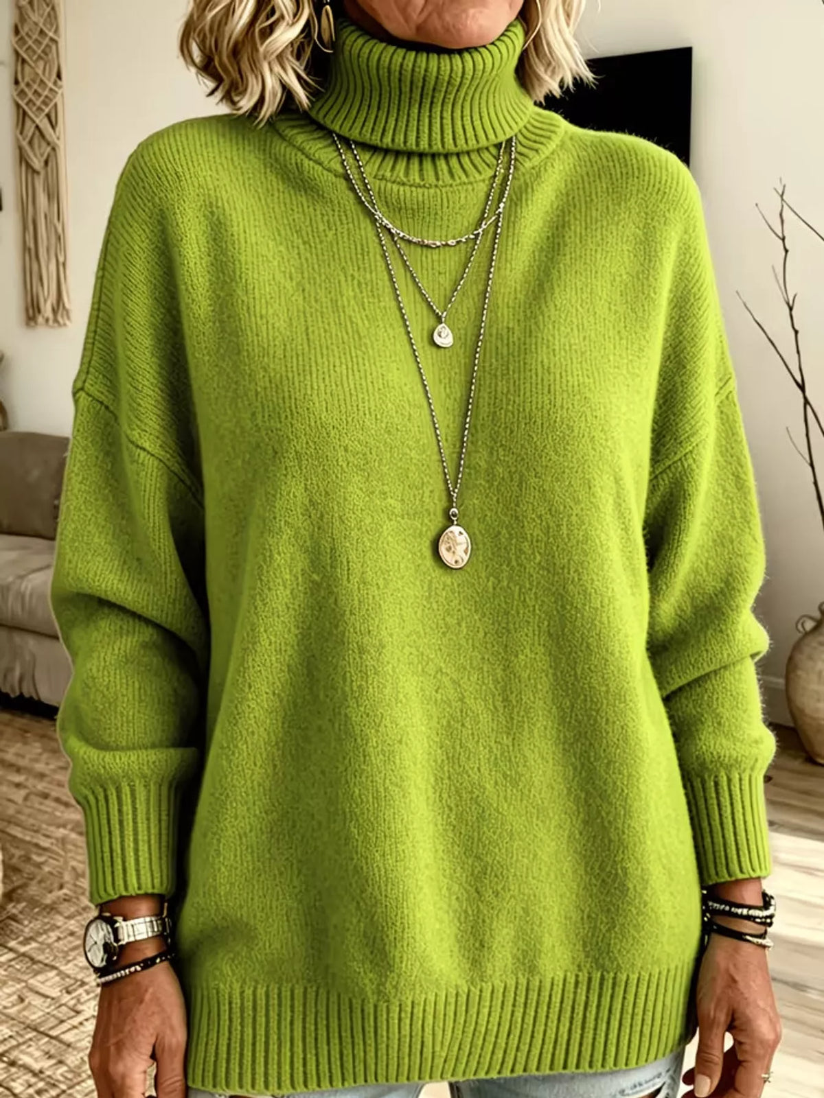 Women's Oversized Turtleneck Sweater – view 2