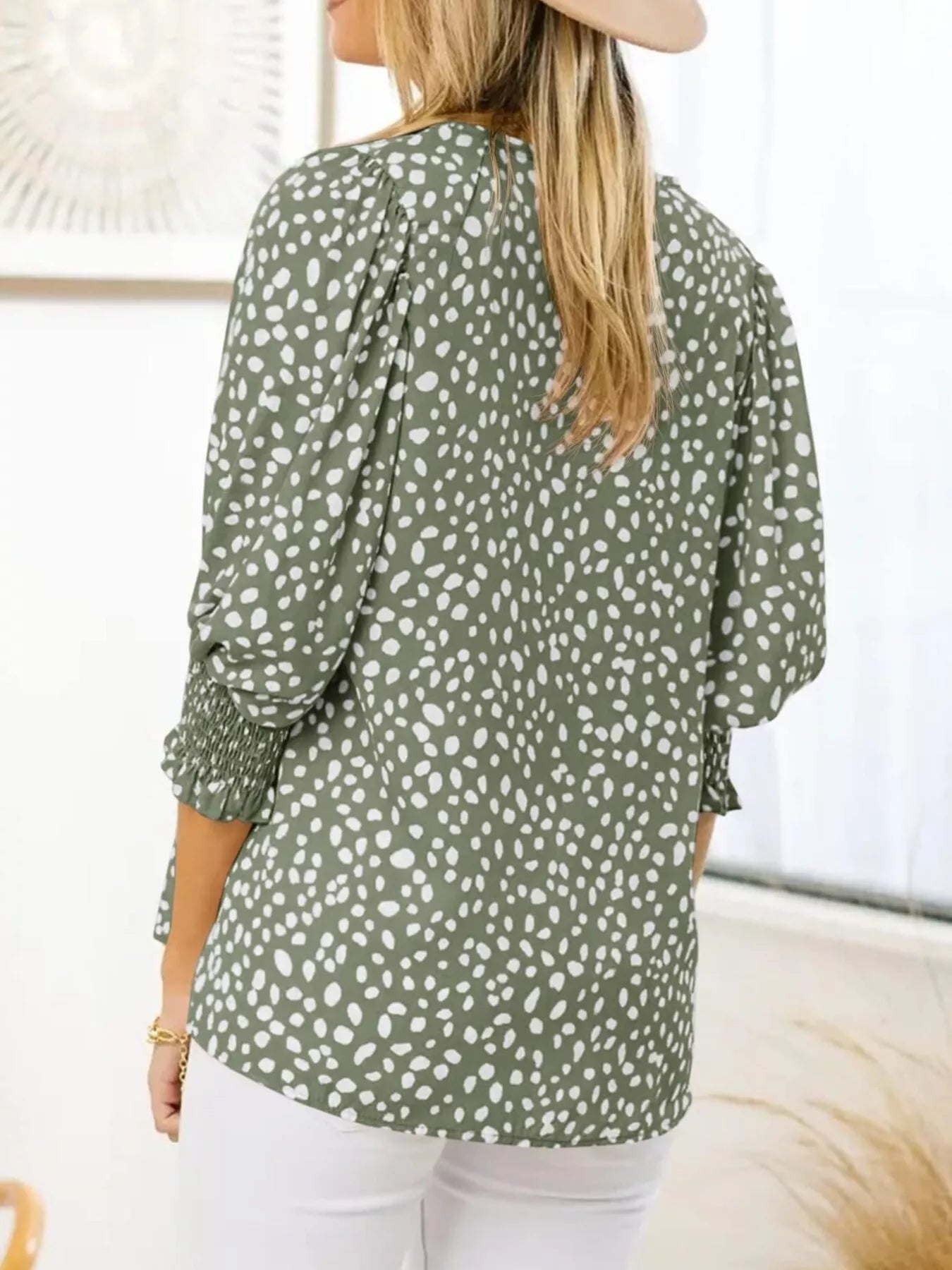 Animal Print Half Sleeve Blouse  Shop One Place