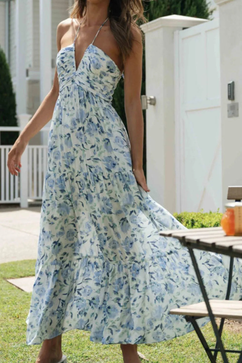 Printed Halter Neck Cami Dress  Shop One Place