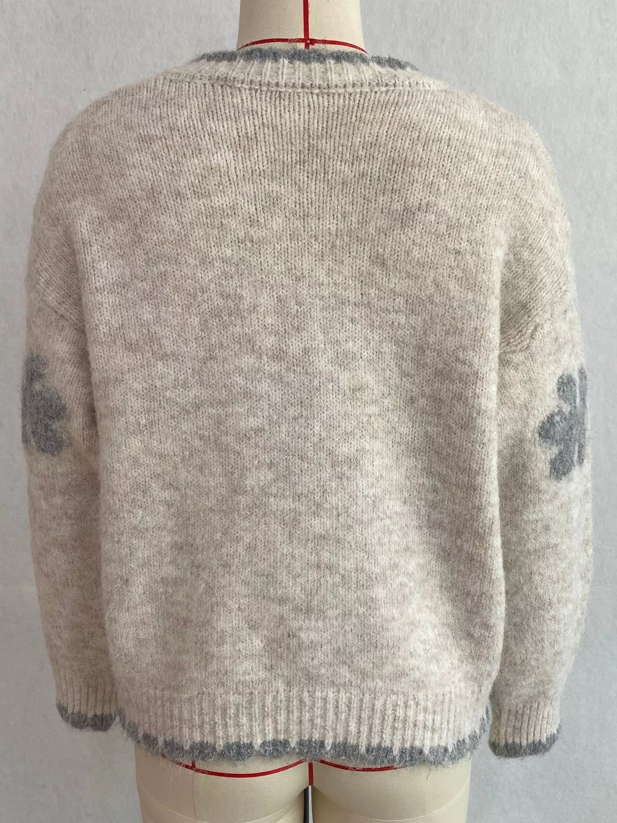Floral Applique Button-Down Knit Cardigan  Shop One Place