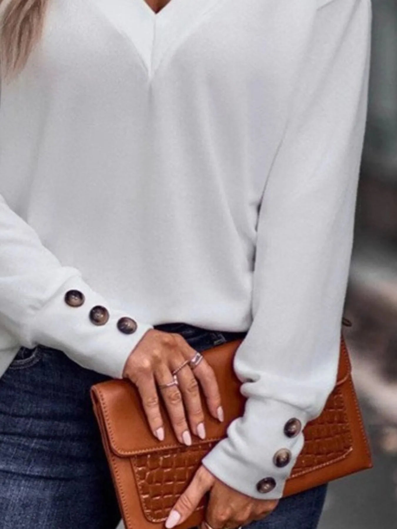 V-Neck Long Sleeve T-Shirt  Shop One Place