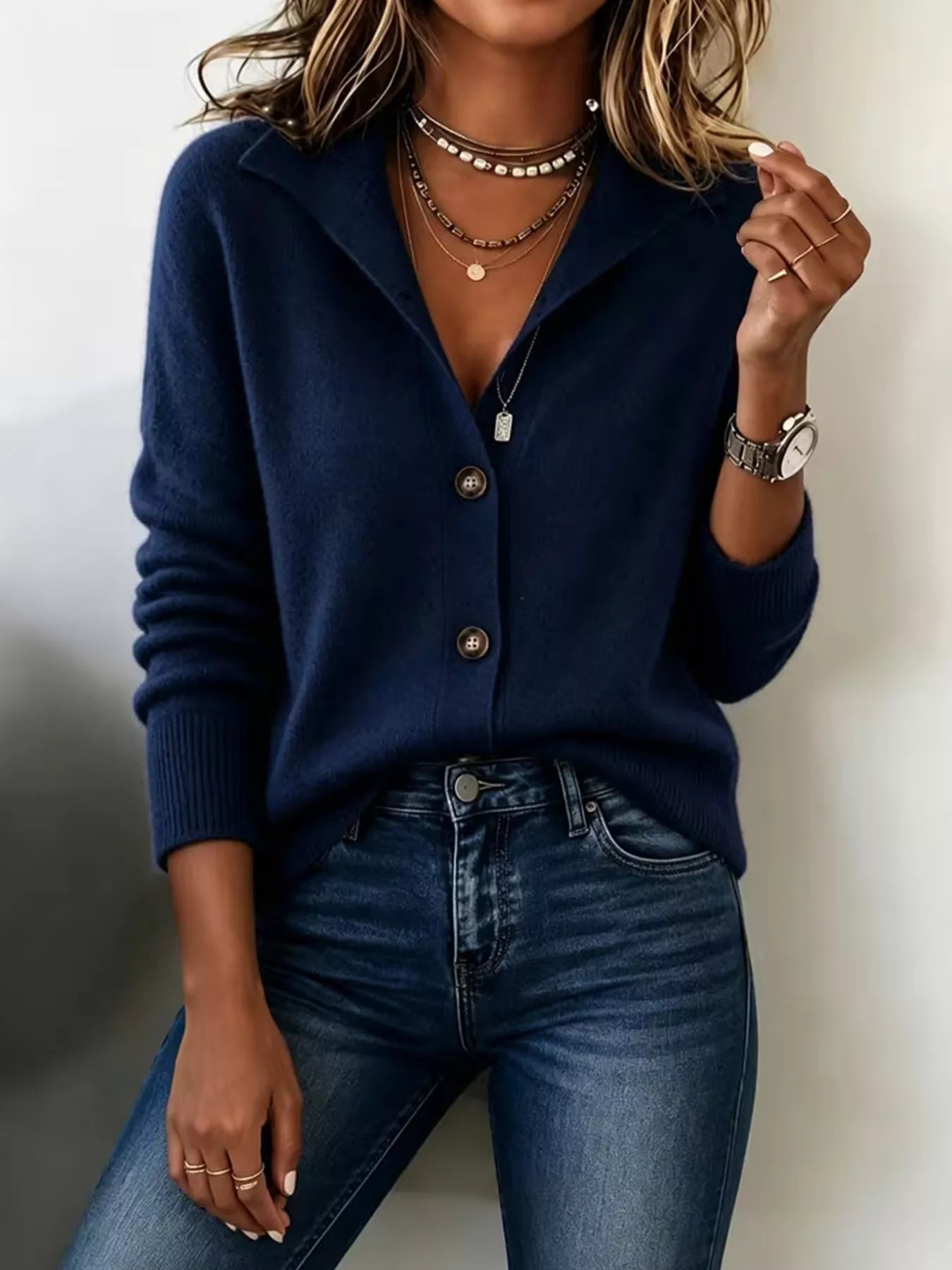 Button-Down Knit Cardigan  Shop One Place