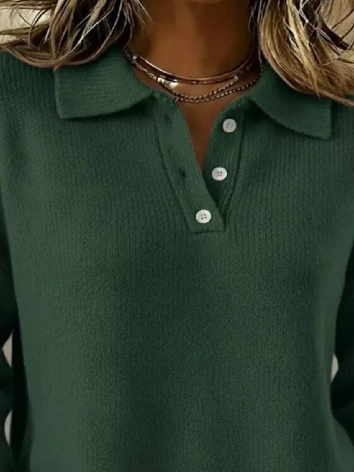 Full Size Button Detail Drop Shoulder Sweater Plus Size  Shop One Place