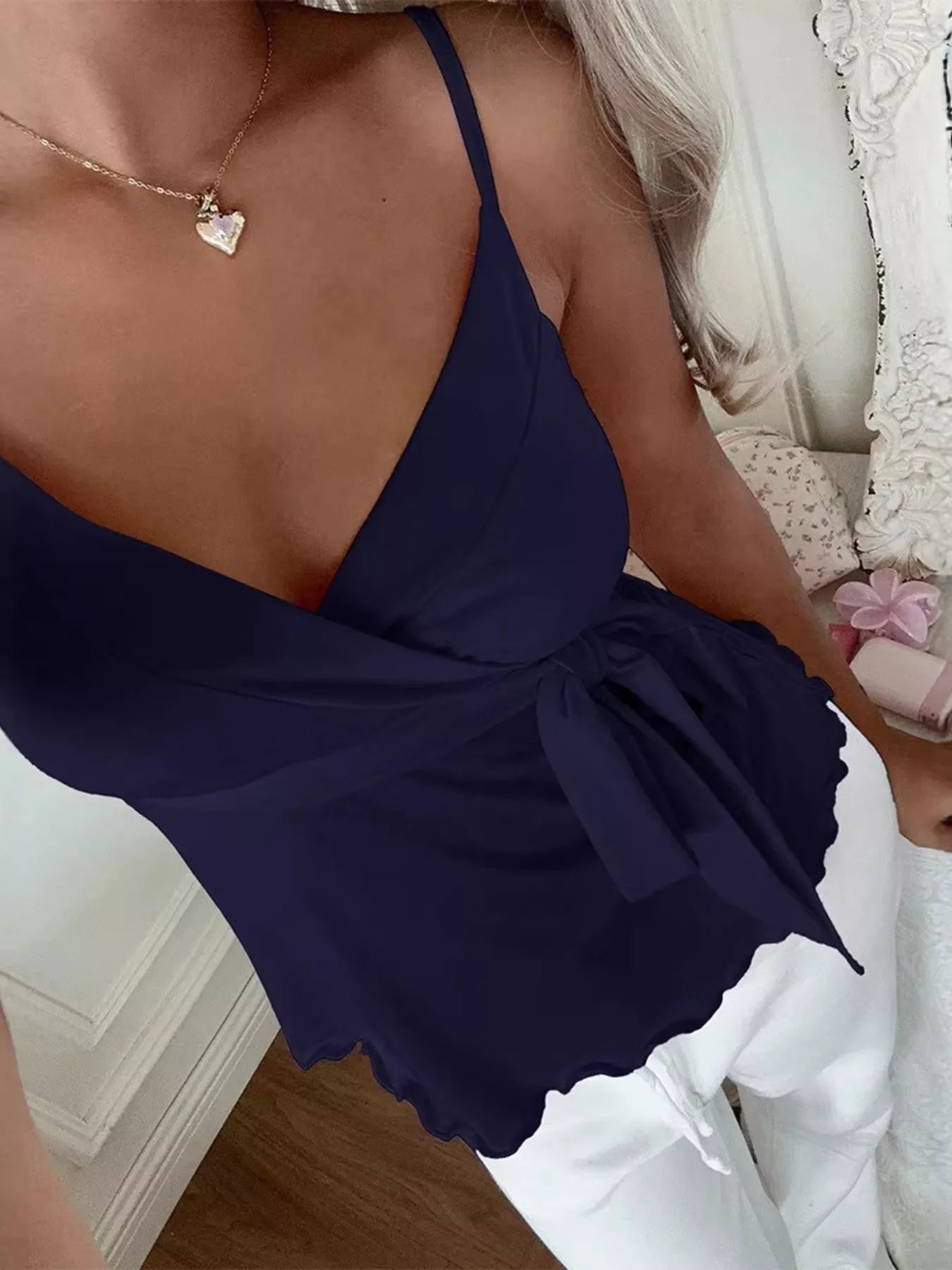 Wrap Tie Surplice Cami  Shop One Place