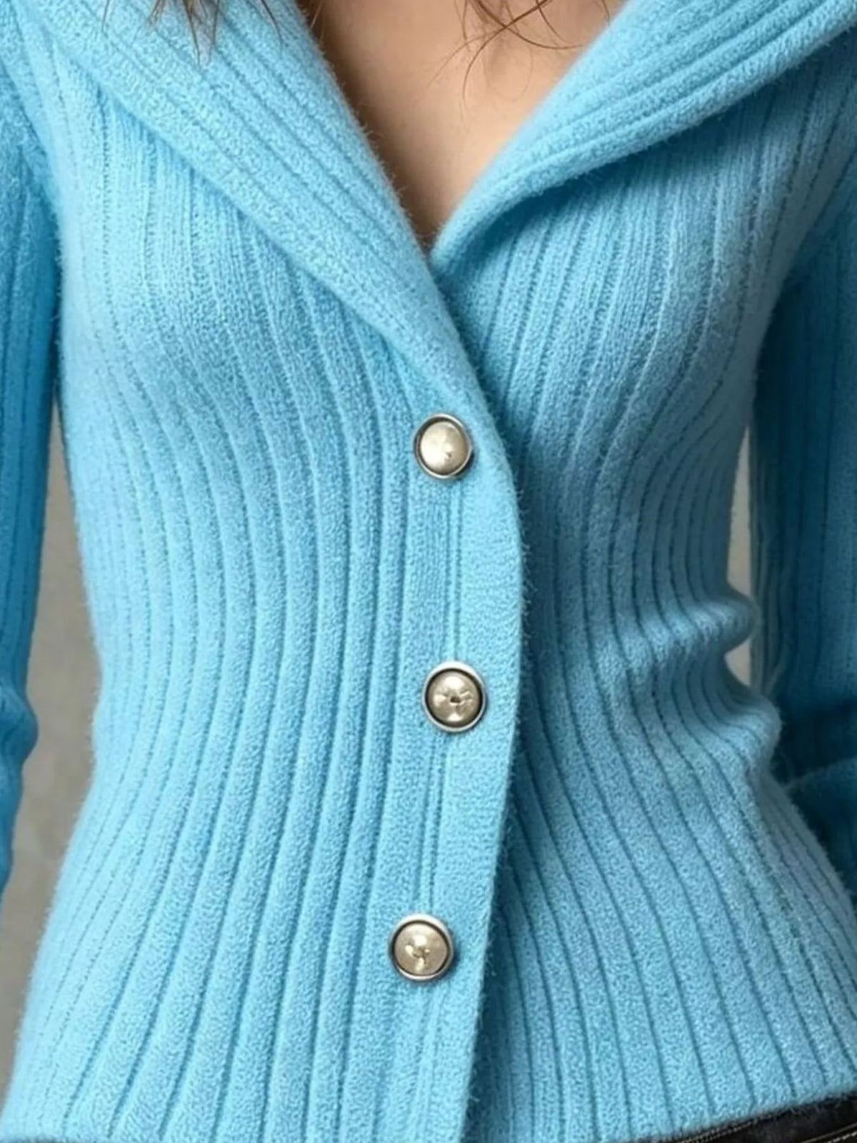Women's Ribbed Knit Button-Down Cardigan – view 20