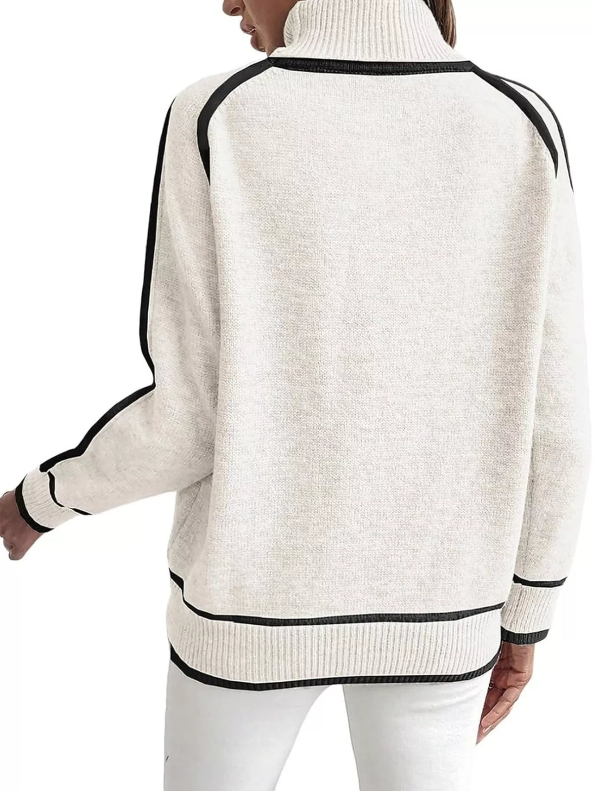 Women's Contrast Trim Turtleneck Sweater – view 17