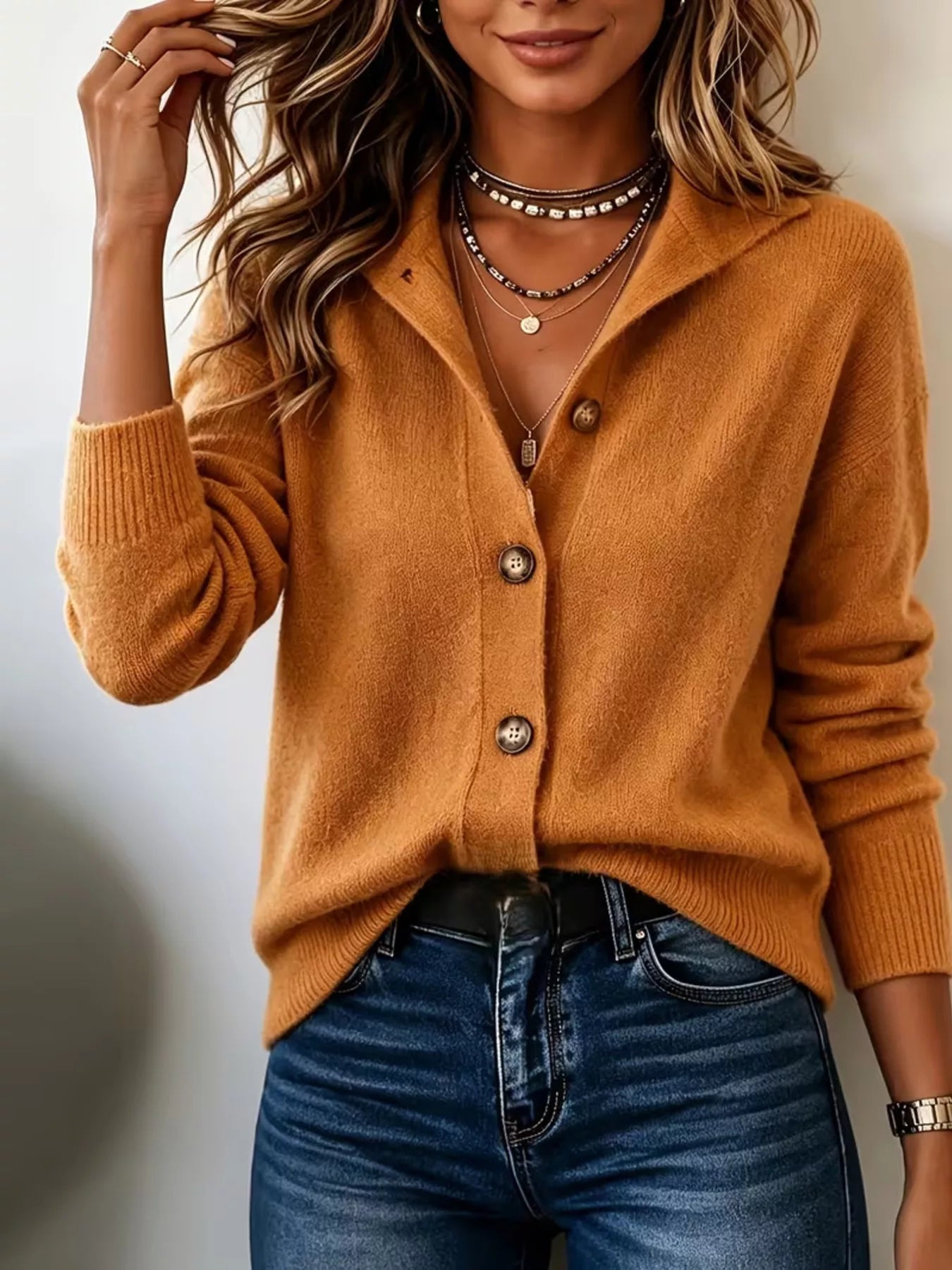 Button-Down Knit Cardigan  Shop One Place