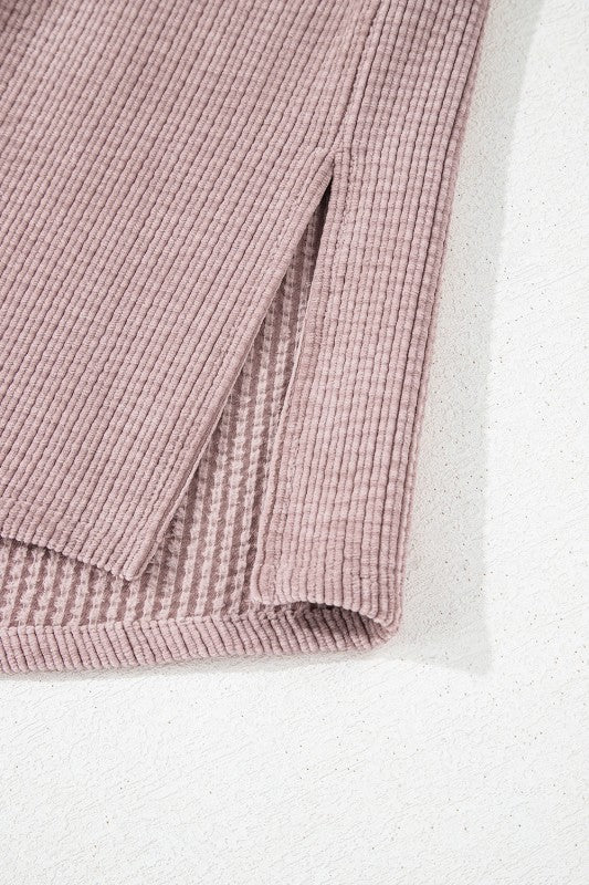 Solid Corduroy Button-Up Pocketed Shacket  Shop One Place