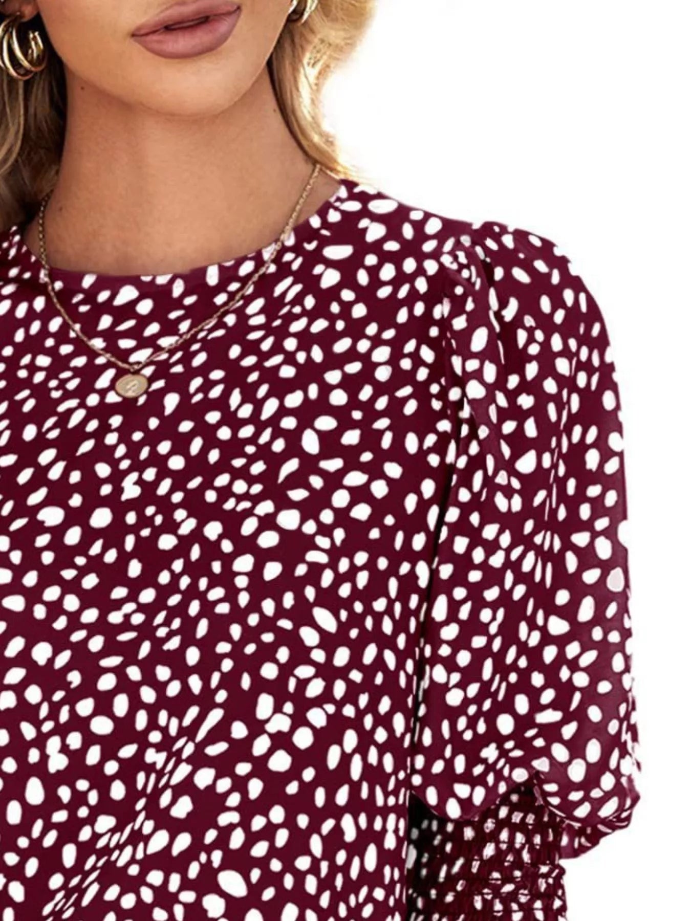 Animal Print Half Sleeve Blouse  Shop One Place