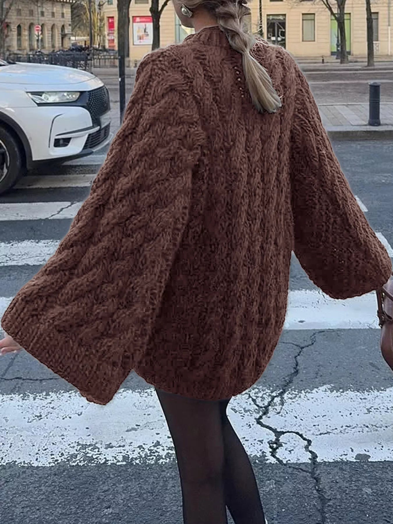 Cable Knit Round Neck Sweater  Shop One Place