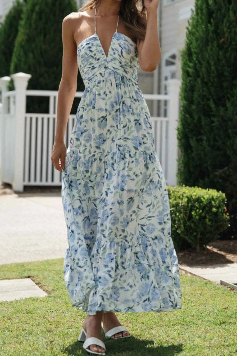 Printed Halter Neck Cami Dress  Shop One Place
