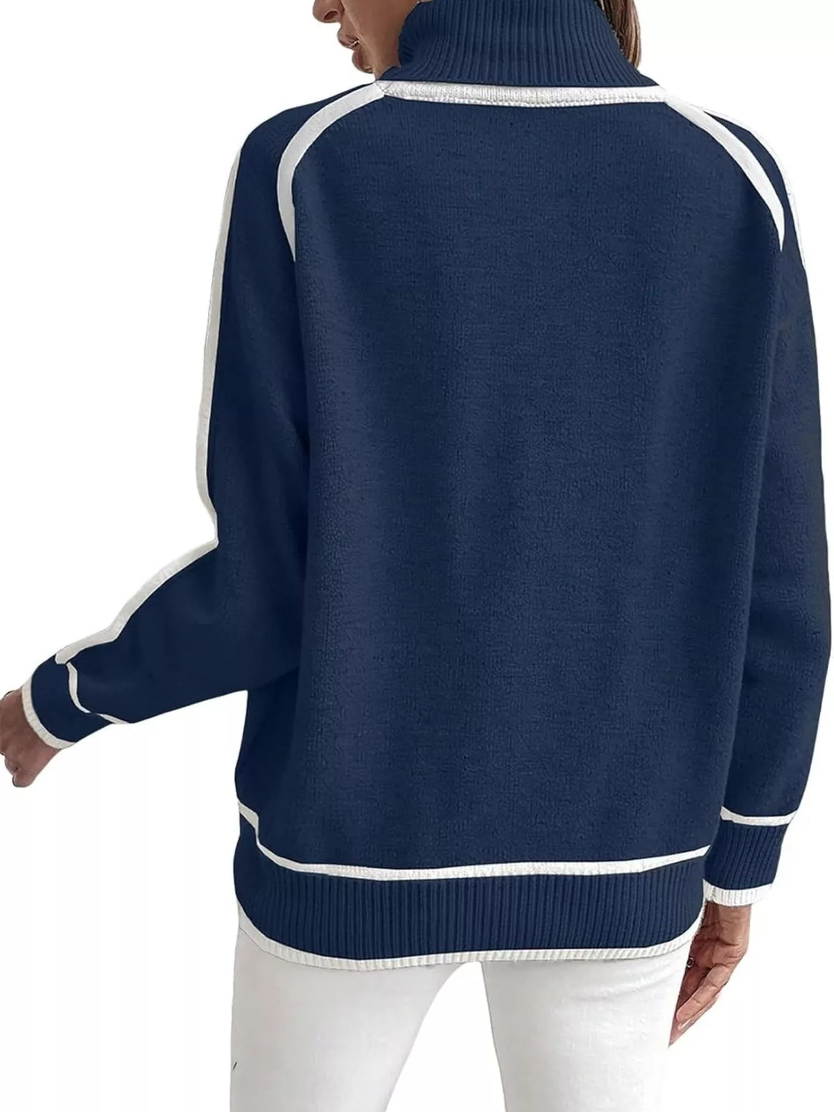 Women's Contrast Trim Turtleneck Sweater – view 13