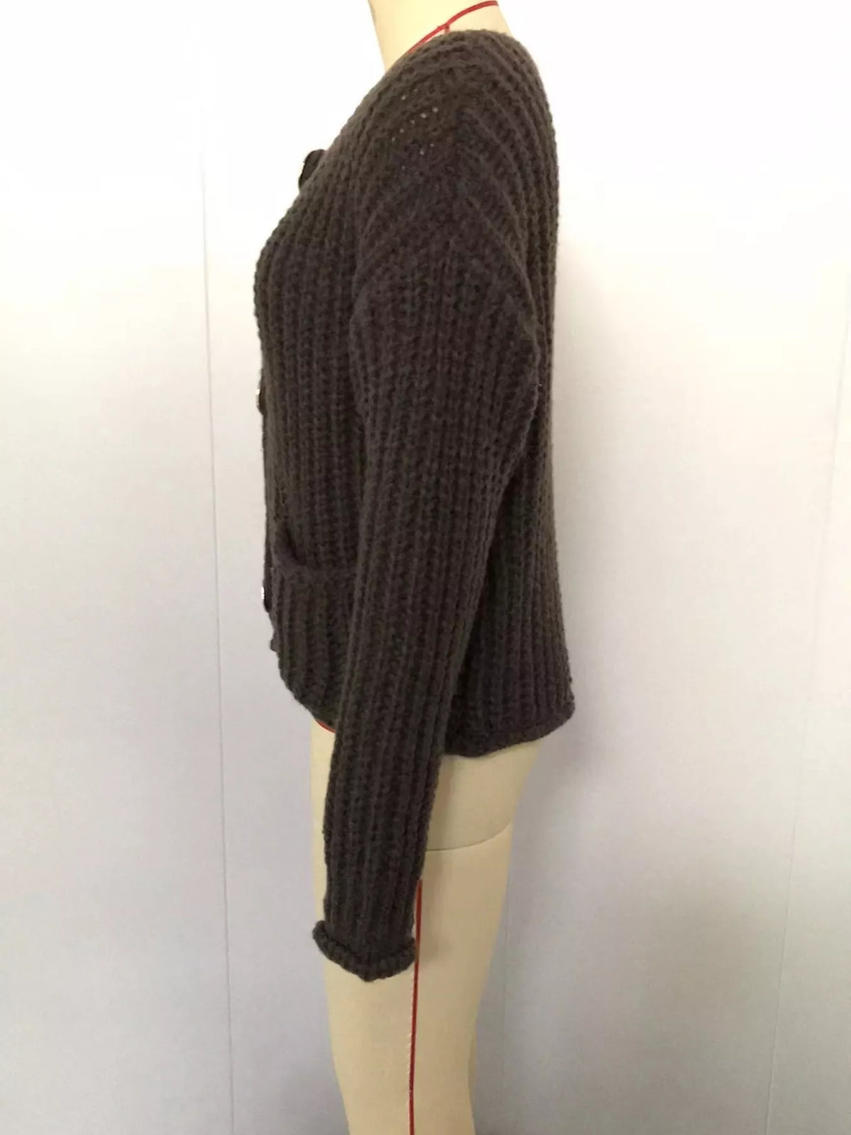 Ribbed Knit Cardigan with Gold-Tone Buttons  Shop One Place