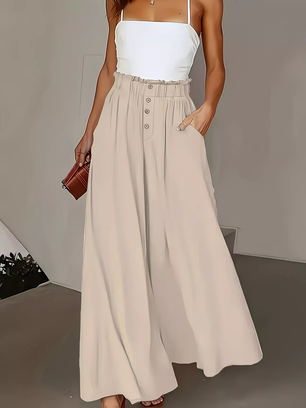 High Waist Wide Leg Pants  Shop One Place