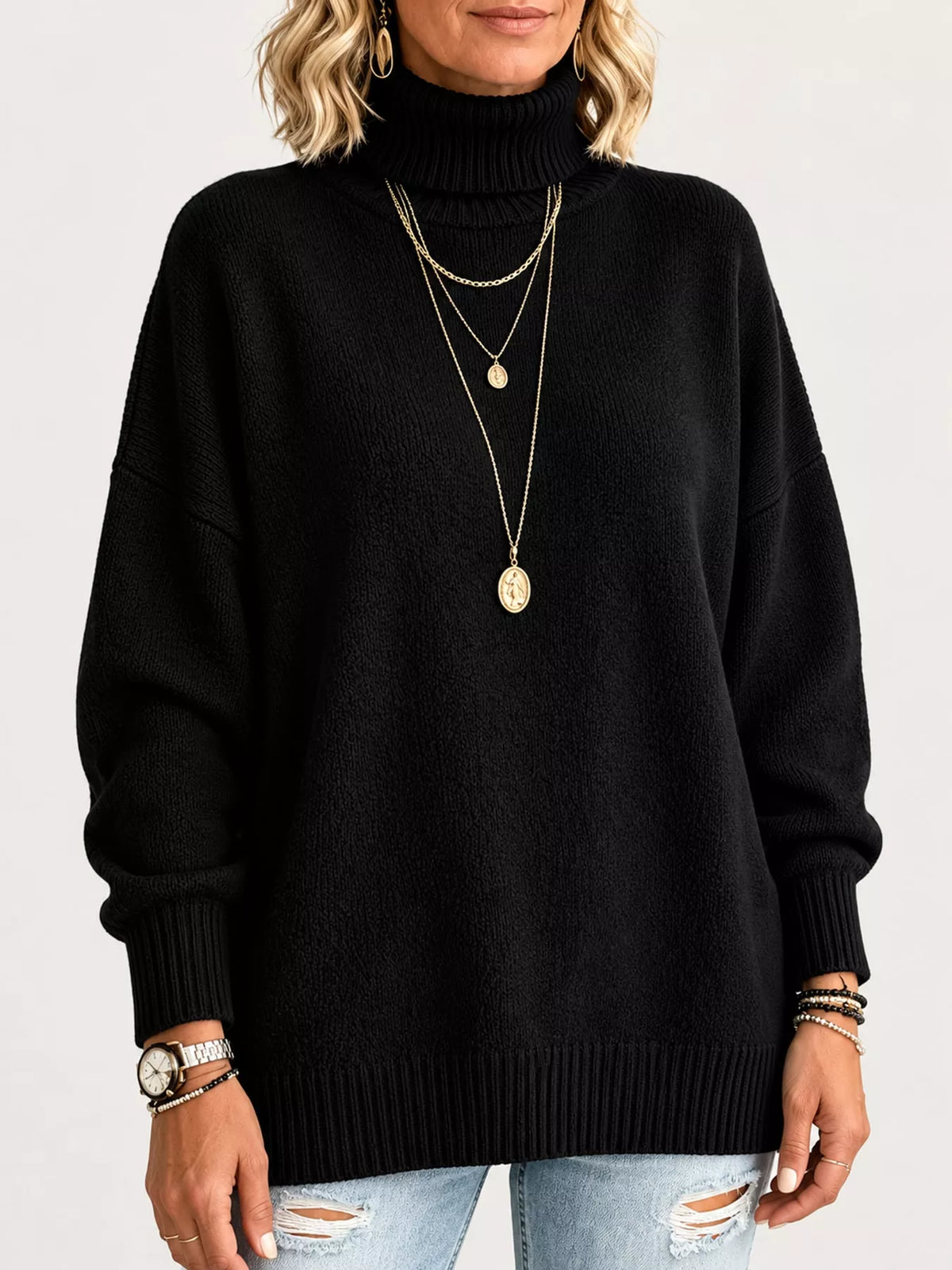 Women's Oversized Turtleneck Sweater – view 10