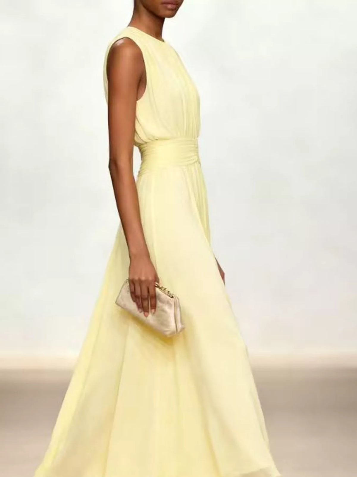 Women's Sleeveless Ruched Chiffon Maxi Dress – view 24
