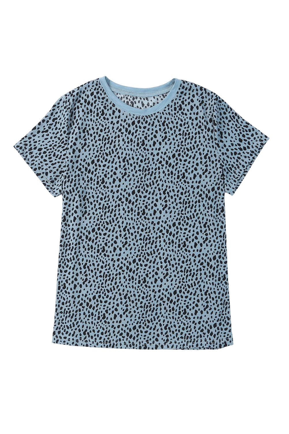 Cheetah Print Casual Crew Neck T Shirt