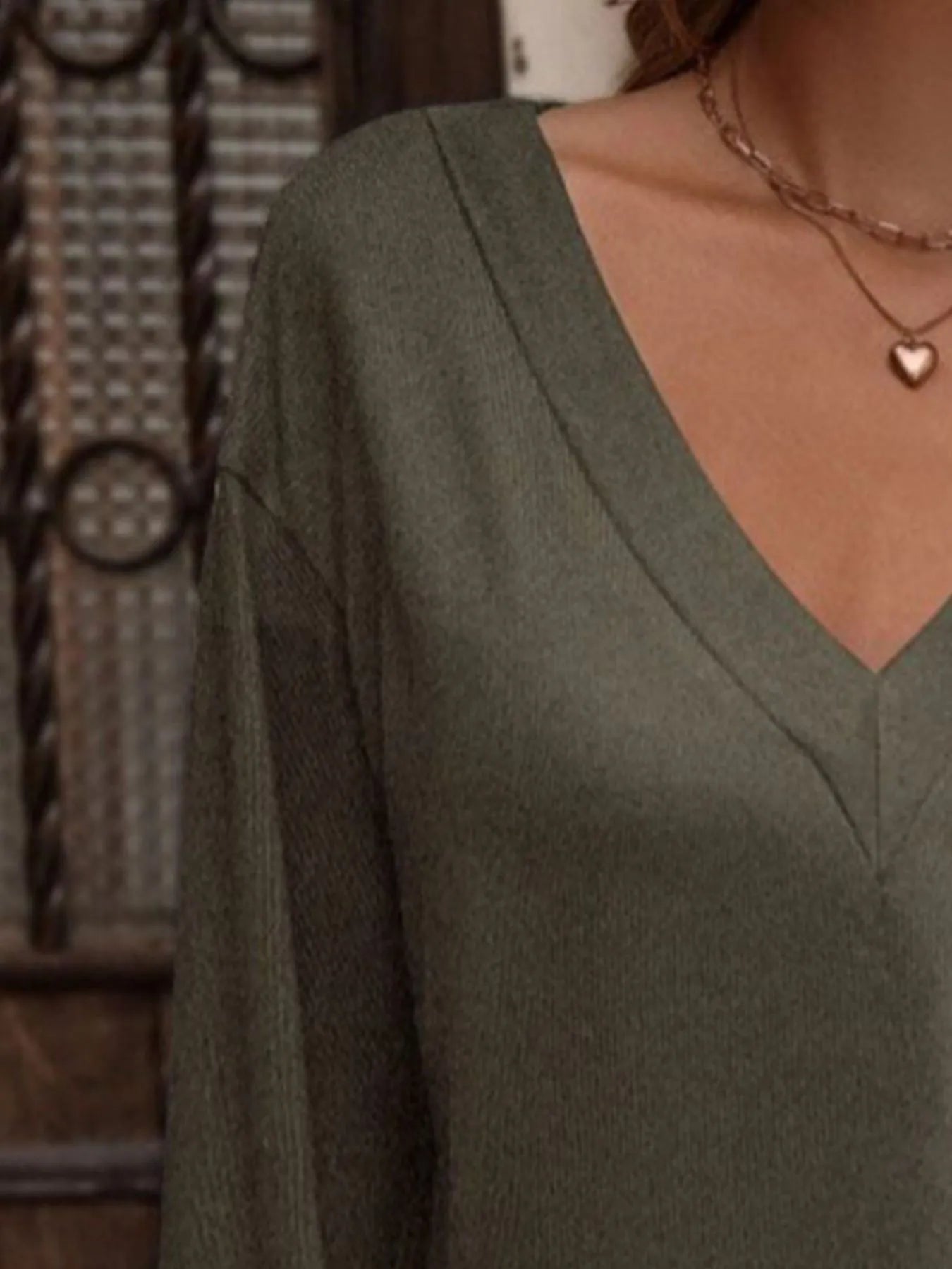 V-Neck Long Sleeve T-Shirt  Shop One Place