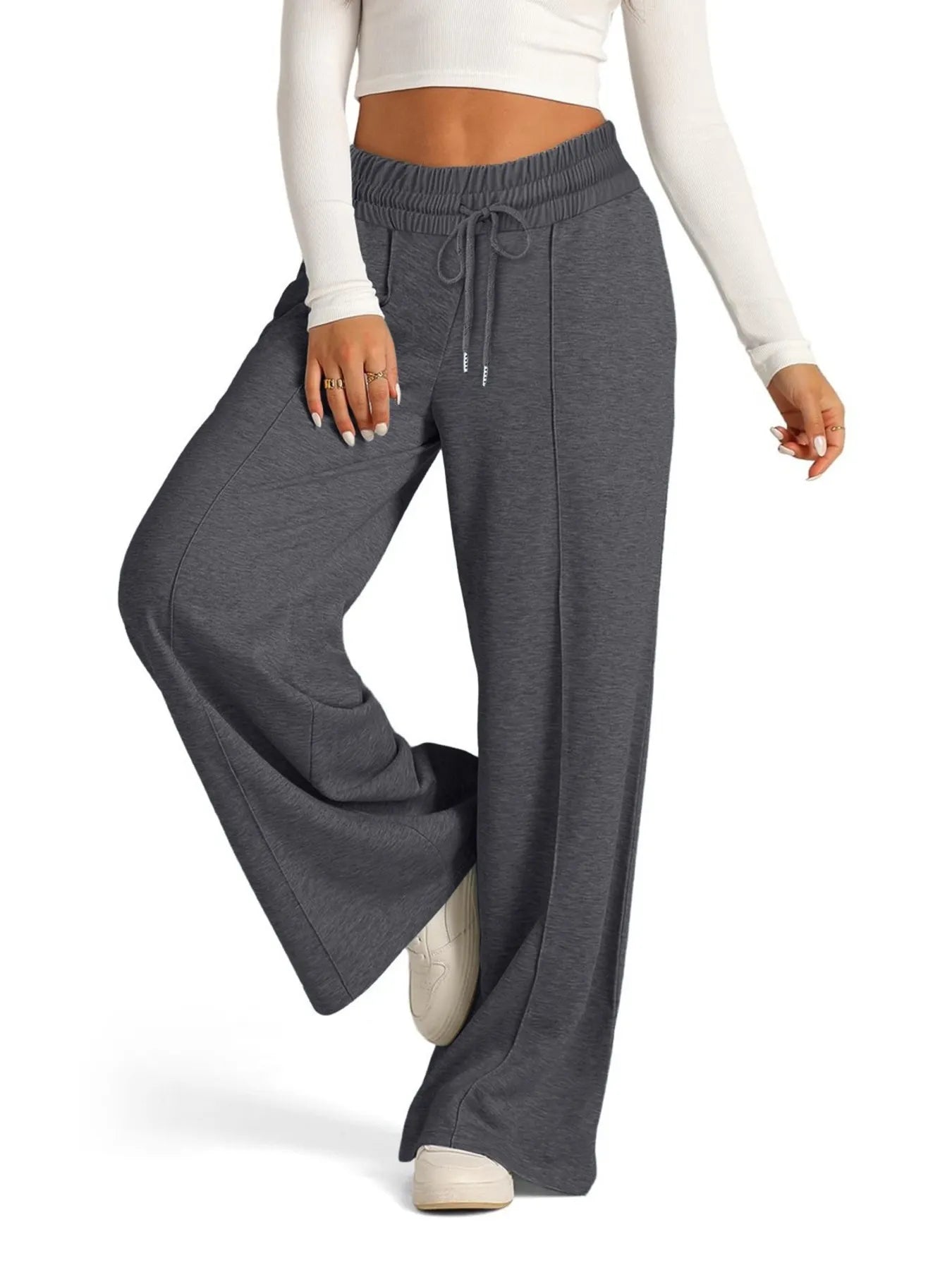 Full Size Drawstring Relaxed Fit Wide Leg Pants Plus Size  Shop One Place