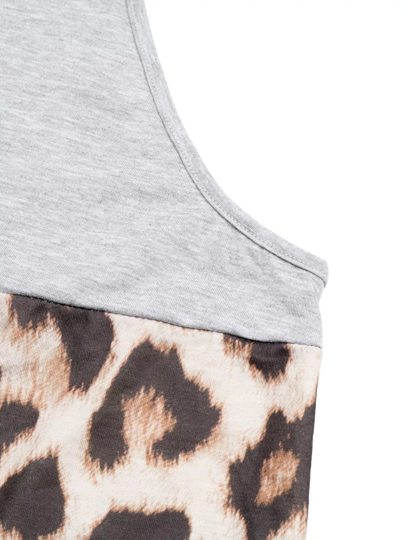 Leopard Print Color Block Tank  Shop One Place