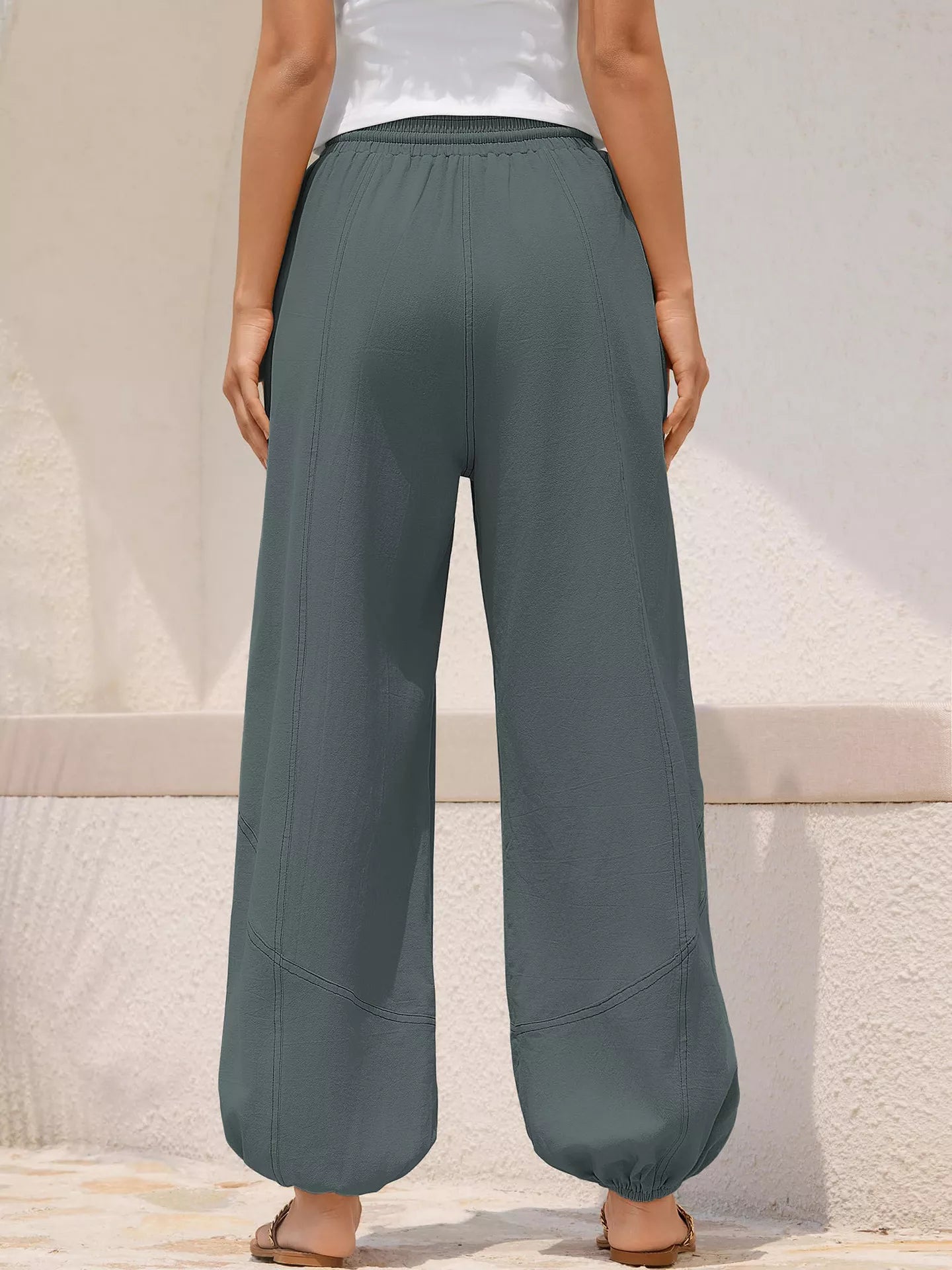 Casual Loose Fit Drawstring Waist Harem Joggers  Shop One Place