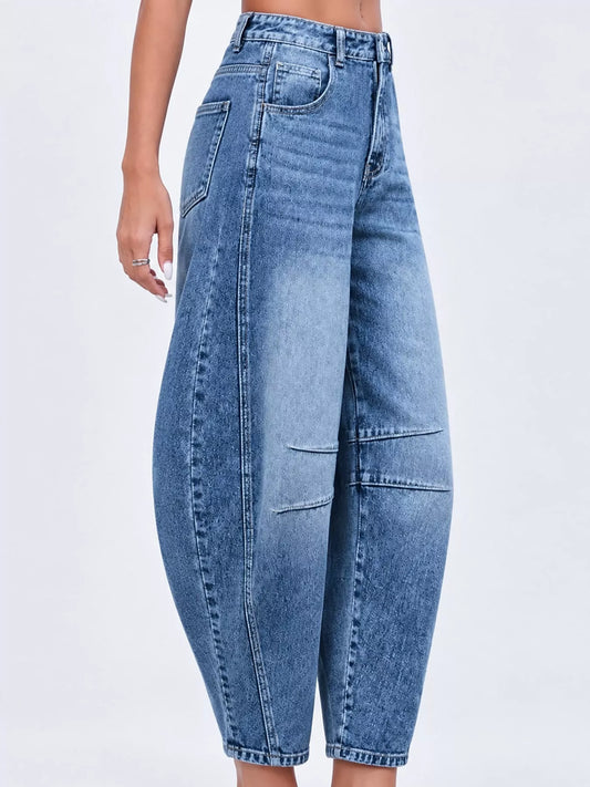 Women's High-Waist Barrel-Leg Jeans – view 2