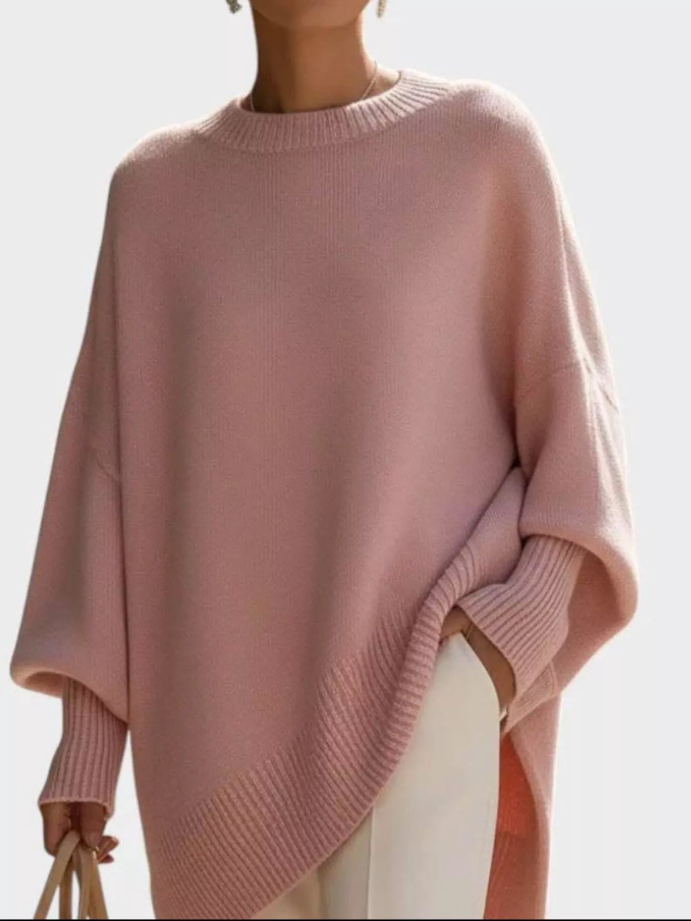 Oversized Batwing Sleeve Knit Sweater  Shop One Place