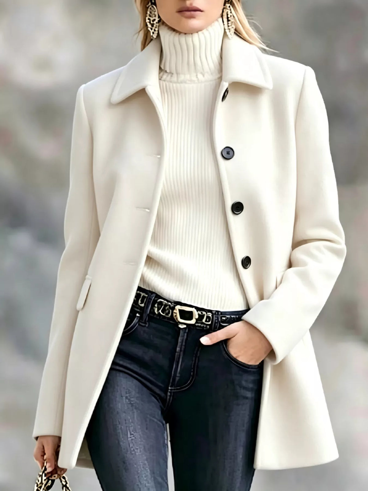 Women's Button-Up Collared Coat – view 8